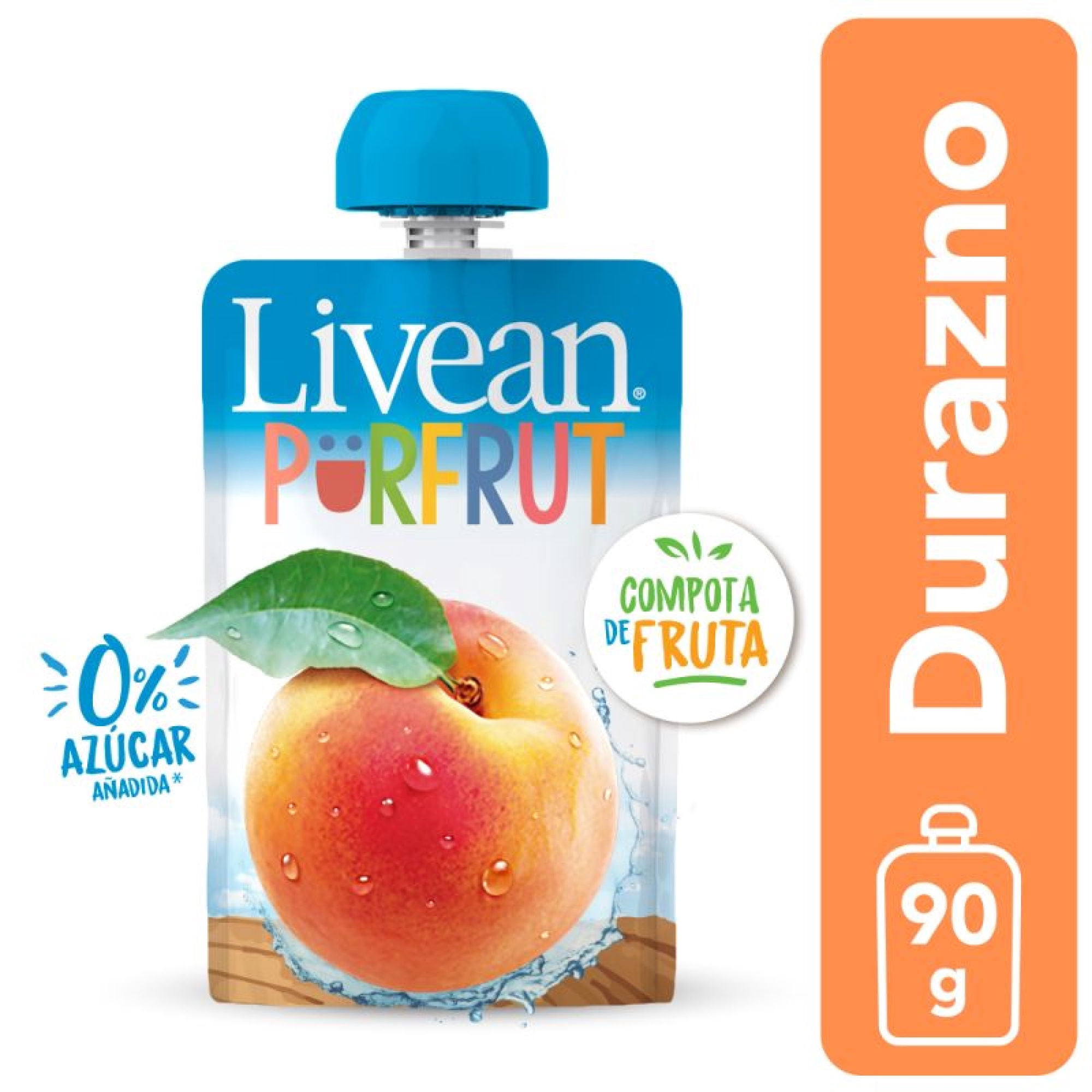 Pouch Compota Pura Fruta Durazno 90 g Livean