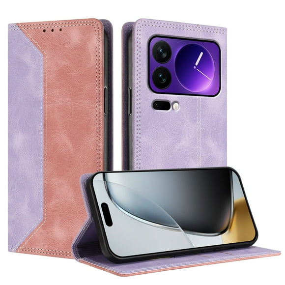 Funda FOXDOCK para Xiaomi 17 Pro de Cuero Premium Bicolor con Ranuras RFID, Carcasa Tipo Billetera Antigolpes y Soporte Plegable