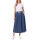 thumbnail image 2 of INSPIRE CHIC Falda Maxi de Mezclilla para Mujeres Regreso a Clases Cintura Elástica Casual Línea A Falda Larga de Jean S Azul Oscuro, 2 of 6