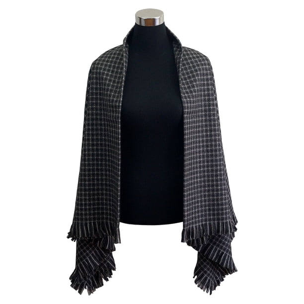 Puntilla 100% Lana - 150x150 cm - Negro Blanco