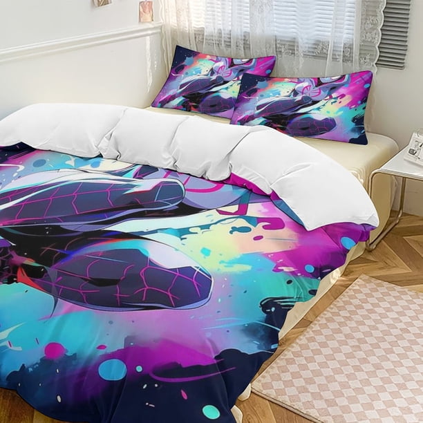 Spider-Man 3-Piece Twin Bed Set - Includes 1 Single Quilt And 2 Pillow Cases Bedding - Fade Resistant Microfiber - Spider