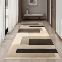 Casadeliacl - Alfombra Pasillera 3D Decorativa W.M G Moderna 1.8 M 60 Cm Tetri Cafe Con Beige