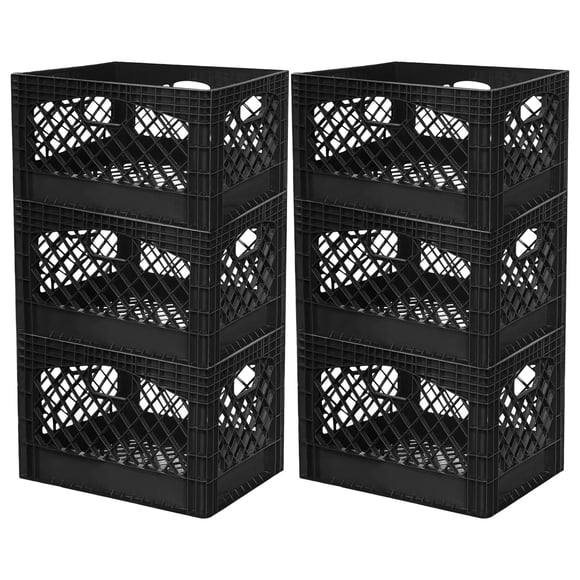Caja Organizadora De 24 Cuartos Negra Paquete De 6 Con Asas