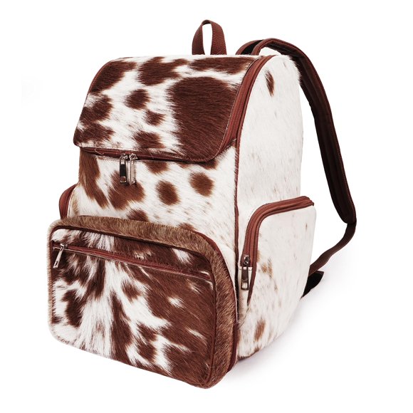 MOCHILA III-Fashions 38 cm Estampado de Cuero de Vaca con Pelo