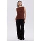 thumbnail image 4 of Polera Mujer Con Textura Y Abertura Café Oscuro, 4 of 4