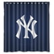 thumbnail image 1 of Cortina de ducha de los Yankees, juego de cortina de baño con ganchos, tamaño 66 x 72 pulgadas, 1 of 3