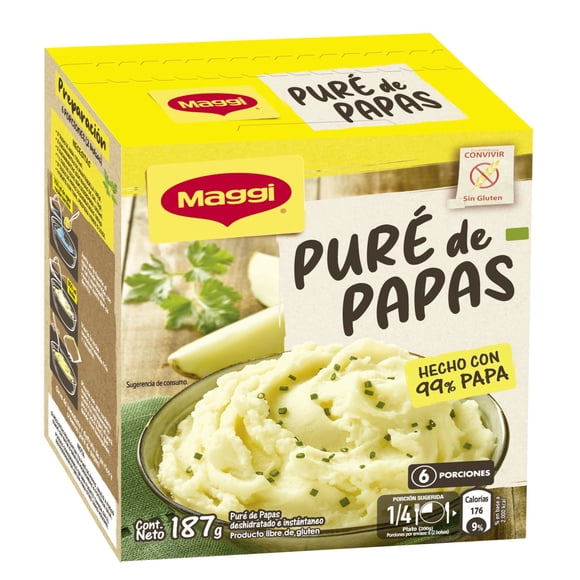 Puré de Papas Instantáneo Caja, 187 g