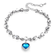 thumbnail image 1 of Pulsera corazón de plata 925 piedra 17 CM Azul celeste, 1 of 3
