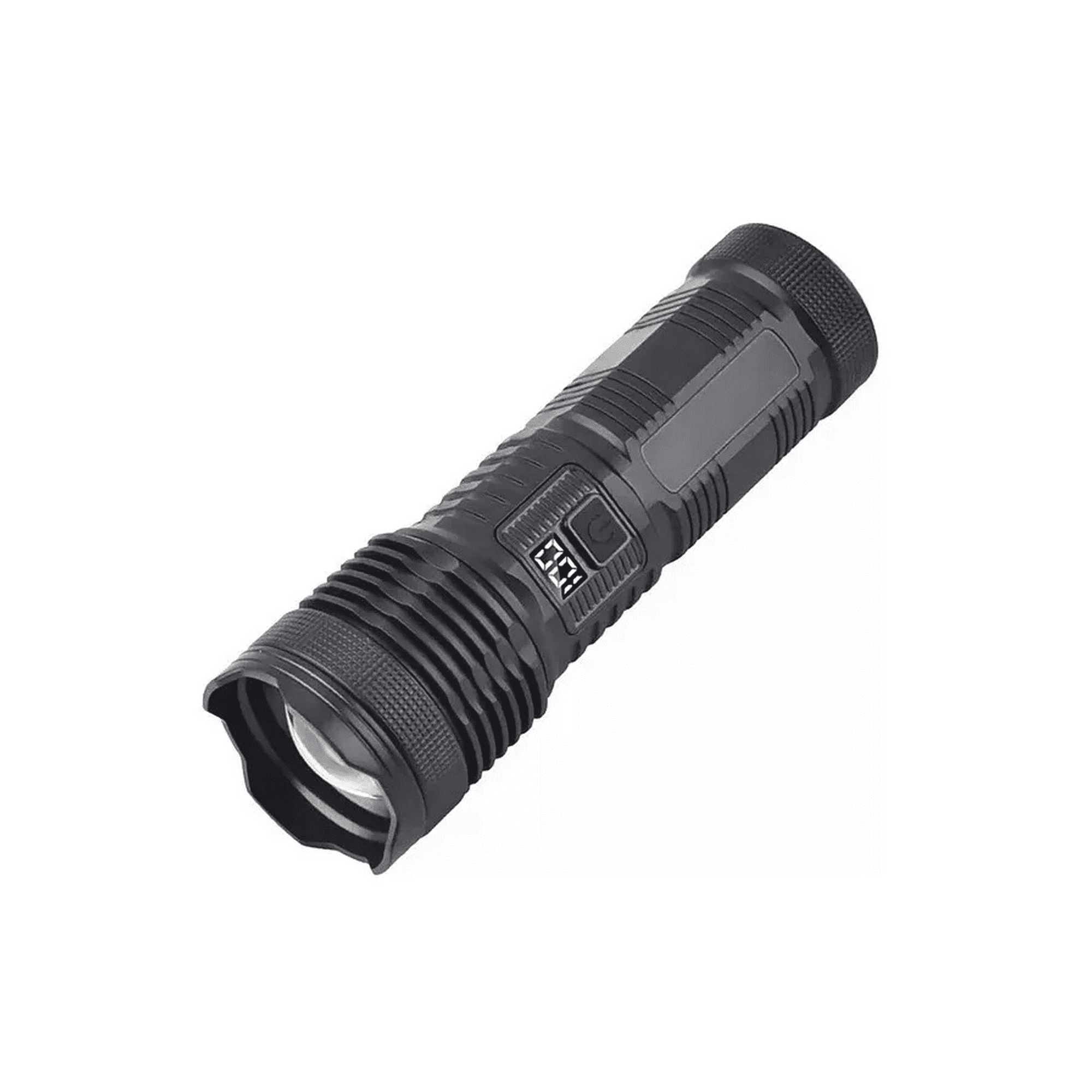 Genérico - Linterna Recargable Luz Led De Bolsillo Pantalla Lcd Irm Linterna Negro Luz Blanco