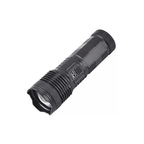 Genérico - Linterna Recargable Luz Led De Bolsillo Pantalla Lcd Irm Linterna Negro Luz Blanco