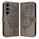 thumbnail image 2 of Funda cartera mariposa para Samsung Galaxy S25 Plus con soporte y ranuras para tarjetas Gris, 2 of 5