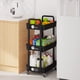 thumbnail image 4 of Carrito de almacenamiento Lainesia de 3 niveles con ruedas bloqueables, negro, 4 of 8
