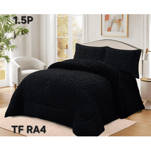 Mundo Shopping - Plumon De Invierno Con Chiporro Trenzados Color Negro