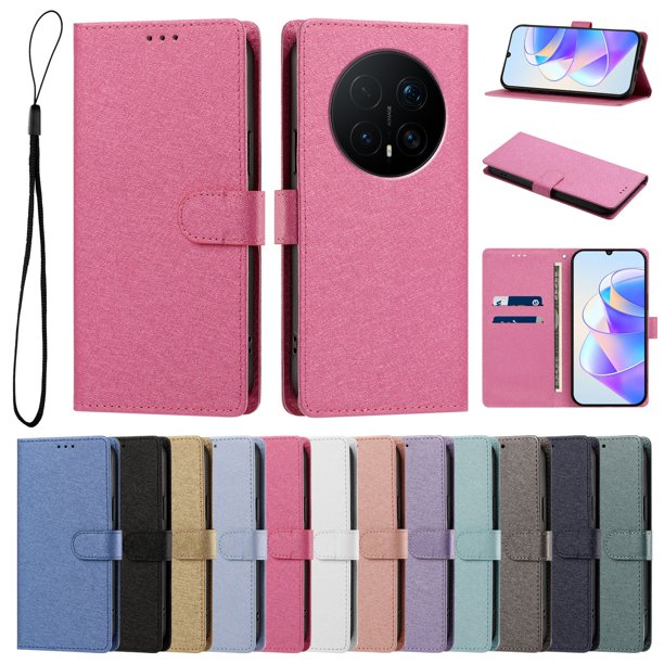 Cartera Protectora para Honor Magic8 Pro con Soporte, Rojo Rosa