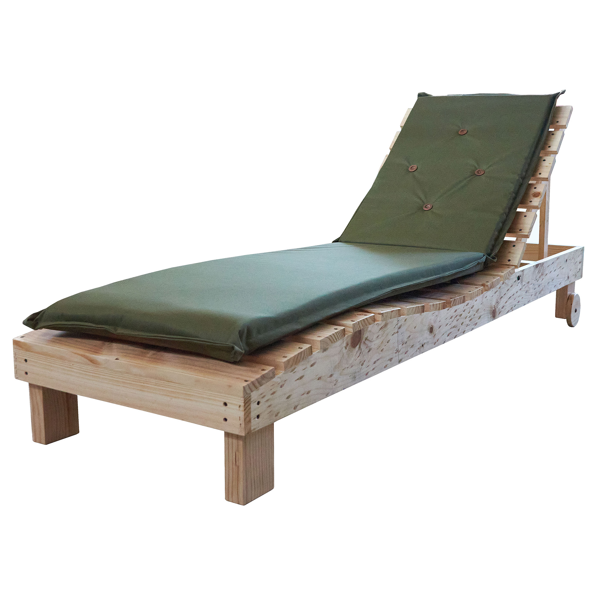 Chilena Casagrande - Reposera Madera - Tapiz Verde Oliva