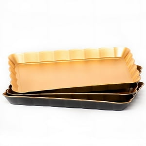 Wakeshome - Set 3 Bandejas Brillante Para Desayuno De Plastico 25X35Cm