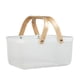 thumbnail image 5 of Cesta De Almacenamiento De Picnic Asas De Madera Para Salidas Senderismo Frutas Verduras Blanco, 5 of 5