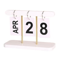 Magideal - Calendario De Escritorio, Página Giratoria, Calendario Con Tapa, Calendario De Mesa Independiente Para El Hogar, Oficina, Decoración De Granj Blanco