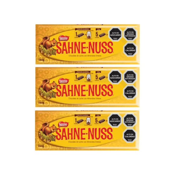 Pack x3 chocolate Sahne nuss 160g