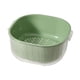 thumbnail image 3 of Tazón De Drenaje De Limpieza Canasto De Lavado De Frutas Y Verduras De 2 Capas Para Bocadillos Pasta Verde Grande, 3 of 3
