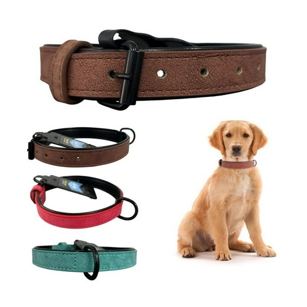 Collar Para Perro Eco Cuero Mascotas 2,5cm Ancho 47cm Largo Marrón