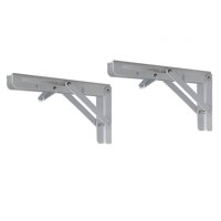 Magideal - 2 Piezas De Soportes De Estante Plegables Diy Hardware Para El Hogar Soporte De Pared De Metal Soporte De Estante Plegable Triángulo Soporte Plegable , Blanco 18 Pulgadas