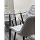 thumbnail image 2 of Silla Para Comedor Tapizado Felpa Con Diseño Cuadro Base Negra - Gris, 2 of 3
