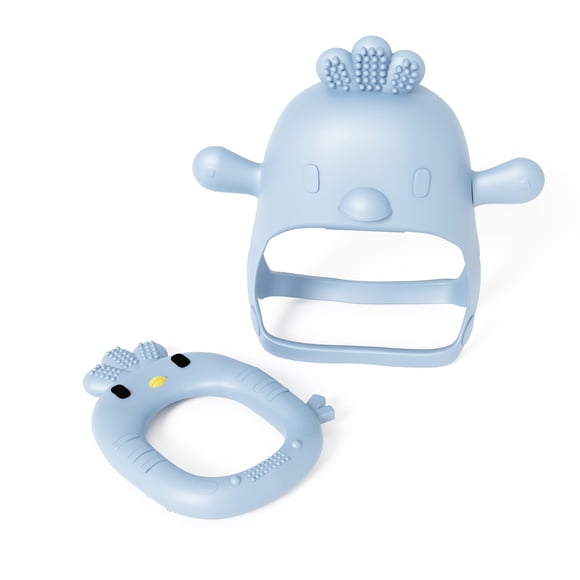 Juguetes Mordedor Para Bebé Set De 2 Piezas De Silicona Azul