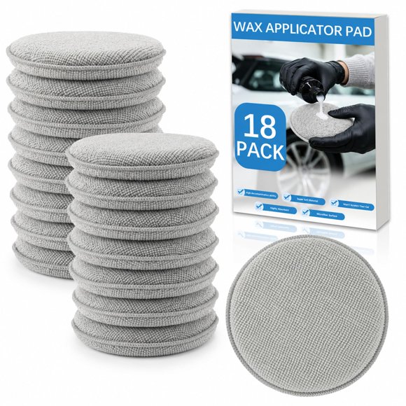 Almohadilla para cera de coche HeatPure 12,5 cm (paquete de 18) gris microfibra