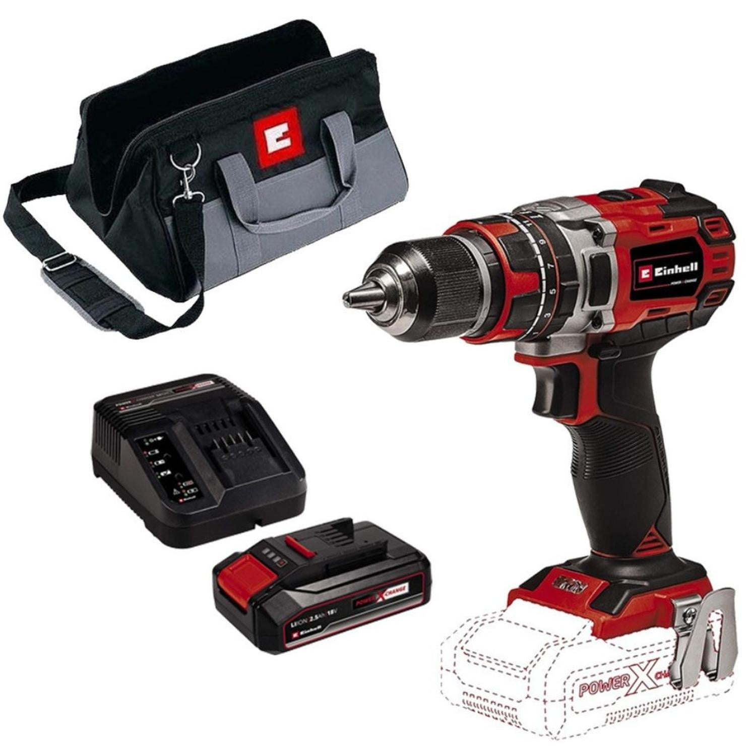 Kit Taladro Percutor Einhell Te-cd 18/50 Li-i Brushless