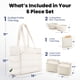 thumbnail image 3 of Bolso de viaje para perros rubyloo Puffer Tote con comederos Beige, 3 of 8