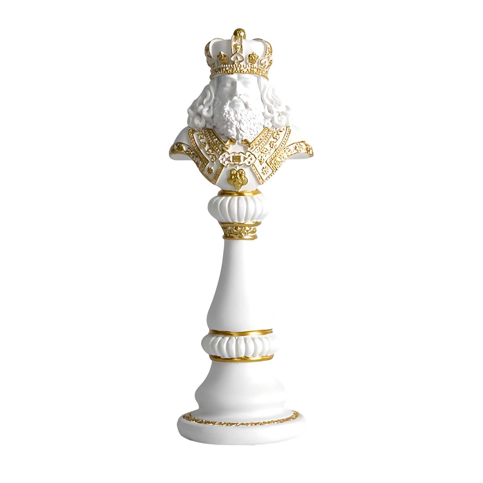 Bothyi - Estatuilla De Resina Artesanal, Estatua De Ajedrez Internacional Para Dormitorio, Oficina, Estantería, Rey