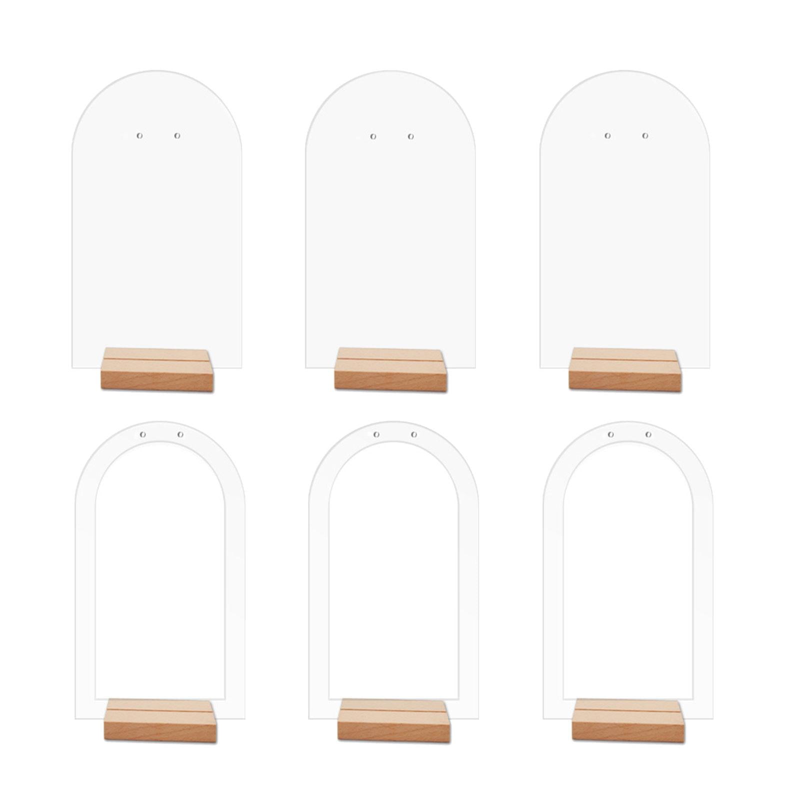 Ioensy - Soporte De Exhibición De Aretes De 6 Piezas Con Accesorios De Acrílico De Base De Madera Transmisión En Vivo