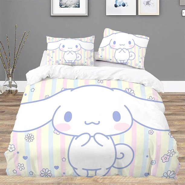 CinnamorollS Twin Size Bedding Set Comforter Bedding Sets Duvet Cover Set Bed Linen Sets Queen Double Sheets Home Textile GardenBed Sheets