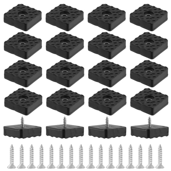 Protectores de piso de goma para muebles Rannb 30 mm x 30 mm, cuadrados, negros