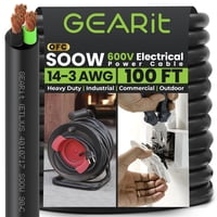 Cable De Alimentación Gearit 30 M 14 Awg 3 Conductores 600V Soow