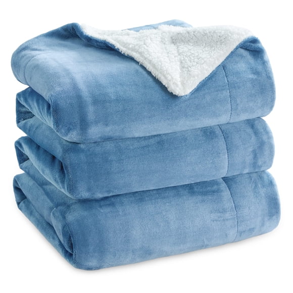 Manta Bedsure Sherpa de forro polar, tamaño king, gruesa, cálida y lavada, azul