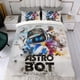 thumbnail image 4 of Astro Bot Conjunto de sábanas temático, trío de piezas, cómodo y amigable con la piel, diseño único, regalo de decoración para el hogar para familiares, amigos y fans,135X200cm, 4 of 6