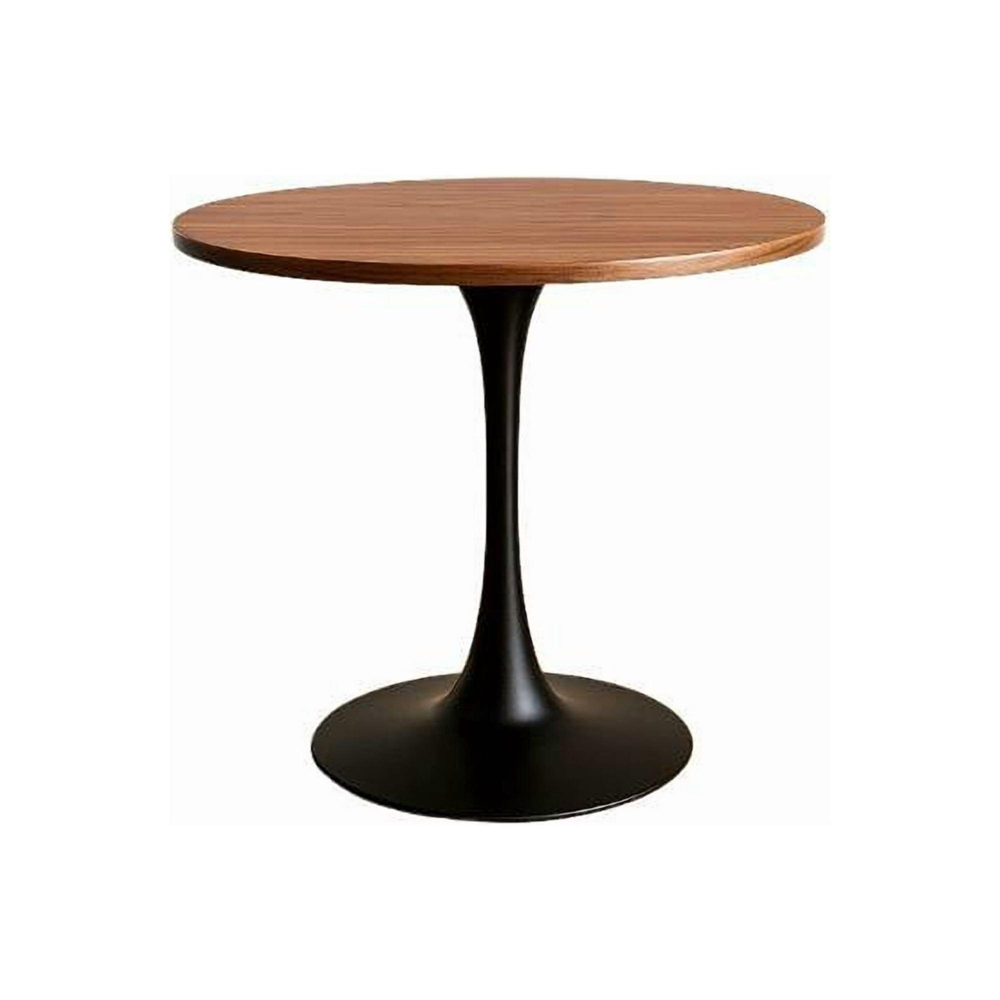 Habita2 Chile - Mesa Tulip Base Negra Cubierta Madera Redonda 100cm