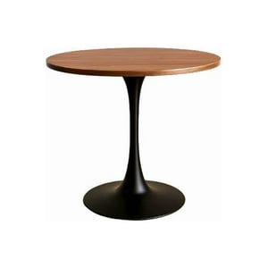 Habita2 Chile - Mesa Tulip Base Negra Cubierta Madera Redonda 100Cm