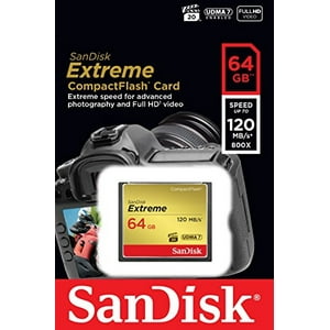 Tarjeta De Memoria Sandisk 64Gb Extreme Compactflash Udma 7 Velocidad Hasta 120Mb/S