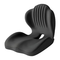 Ioensy - Cojín Para Silla De Oficina, Suave Y Transpirable, Para Asiento Y Respaldo De Silla De Escritorio, Color Negro