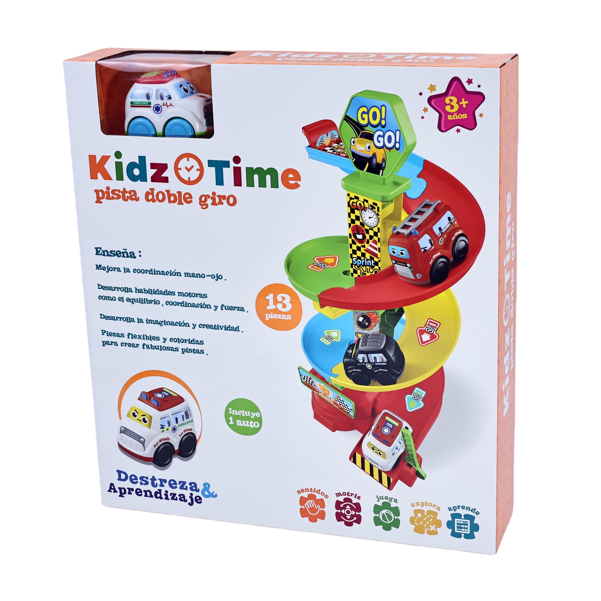 Pista Doble Giro 13 Piezas 1 Auto - Kidz Time | Lider