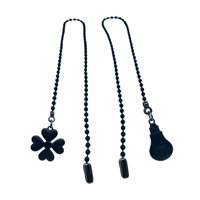 Ioensy - Cadena De Extensión De Ventilador Adornos De Ventilador De Techo Lámpara De Ventilador De Techo Con Cuentas Cadena De Tracción Negro