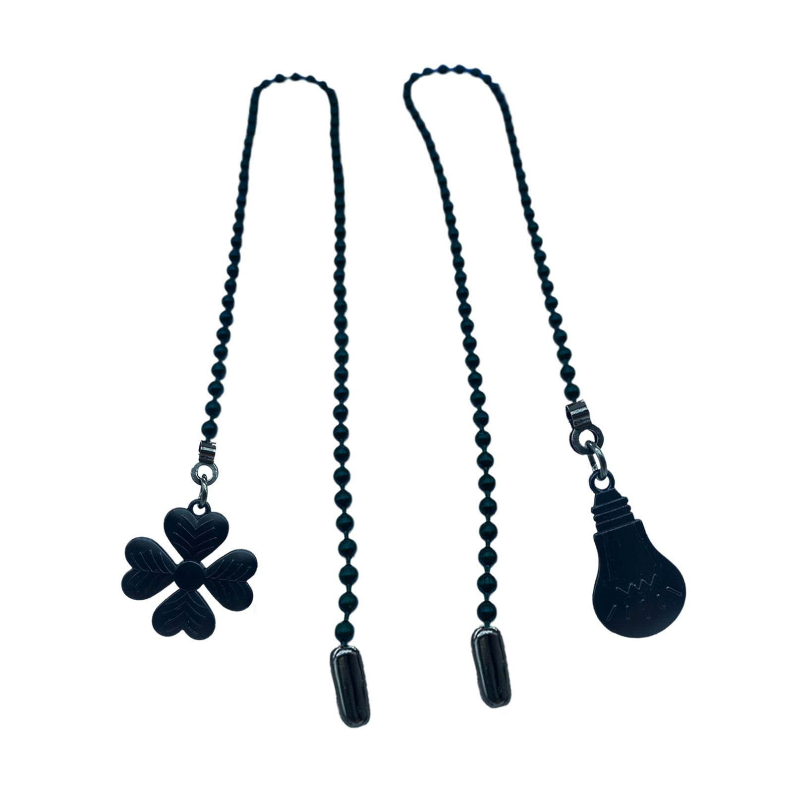 Ioensy - Cadena De Extensión De Ventilador Adornos De Ventilador De Techo Lámpara De Ventilador De Techo Con Cuentas Cadena De Tracción Negro