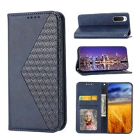 Funda Flip Foxdock Para Sony Xperia 10 Iv , Estilo Billetera Con Diseño Rombo, Correa De Mano Y Soporte, Uso Diario