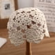 thumbnail image 1 of suxuMhao Sombrero, 2 Piezas Sombrero Beige Tejido a Crochet, Gorro de Crochet Tejido a Mano, Gorro Holgado Diseño Calado de Crochet, Talla M, Circunferencia Del Ala Del Sombrero 22-22.8in, Cómodo y, 1 of 2