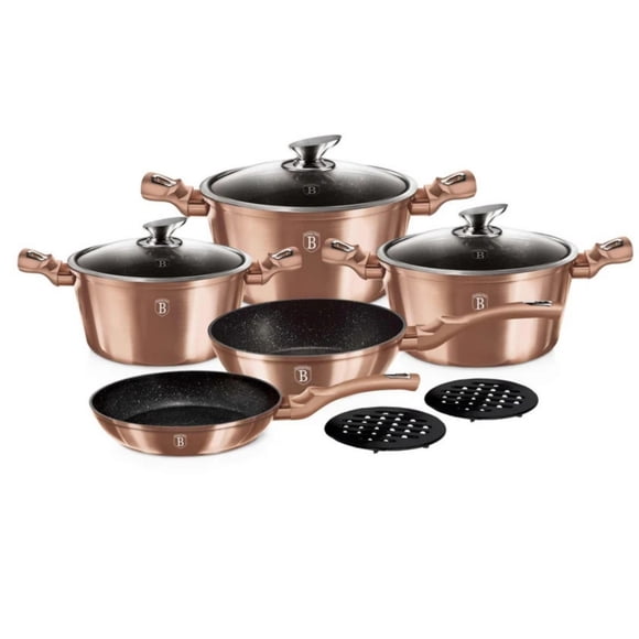 Bateria De Cocina 10 Pzs Copper Metallic Line Antiadherente