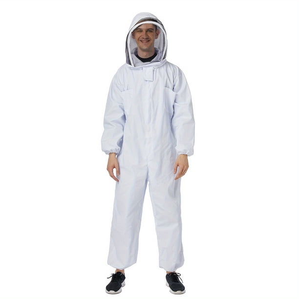 1pc Beekeeper Suit Full Body Sting Proof Bee Suit With Ventilated Veil Hood Protective Bee Suits For Men Women Outfit, Beekeeping Protective Gear