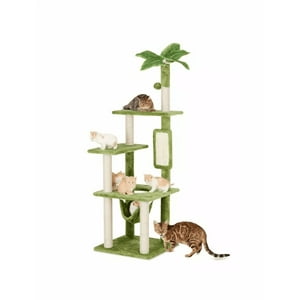 Genérico - Rascador Gatos Torre Yute Michis Arbol Palmera Hojas Verde